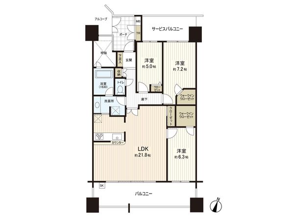 セルシオヒルズすずかけ台 間取図(平面図) セルシオヒルズすずかけ台 間取図(平面図)