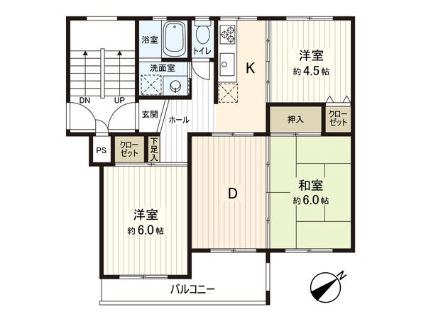 南長津田団地 16号棟 間取図(平面図) 南長津田団地 16号棟 間取図(平面図)