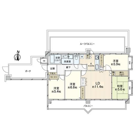 レクセルマンション南町田 間取図(平面図) レクセルマンション南町田 間取図(平面図)
