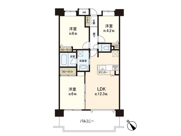 サングレイス長津田弐番館 間取図(平面図)