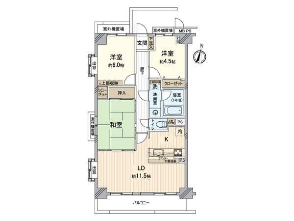 ライオンズガーデン中山 壱番館 間取図(平面図) ライオンズガーデン中山 壱番館 間取図(平面図)