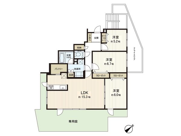 リーベスト中山 B号棟 間取図(平面図) リーベスト中山 B号棟 間取図(平面図)