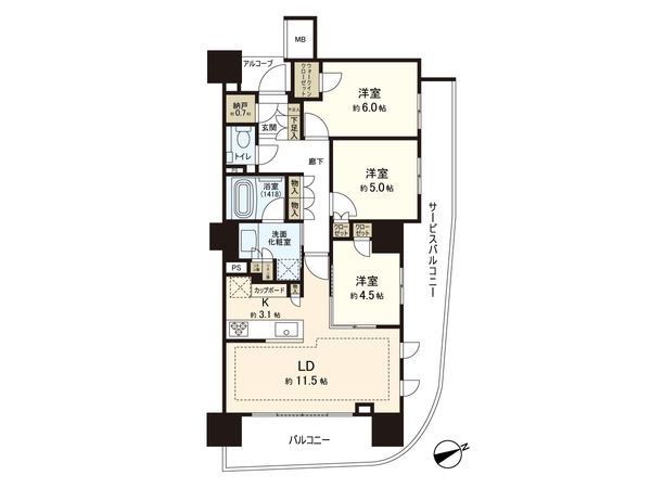 ドレッセタワー南町田グランベリーパーク 間取図(平面図)