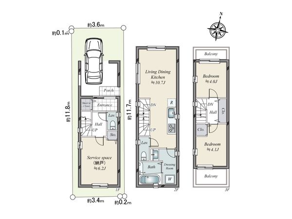 新宿区北新宿2丁目 中古戸建 間取図(平面図) 新宿区北新宿2丁目 中古戸建 間取図(平面図)