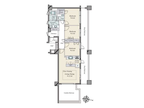 Brillia外苑出羽坂 間取図(平面図)