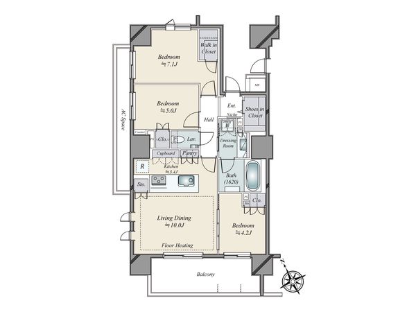 プレミスト四谷 カレントコート 間取図(平面図)