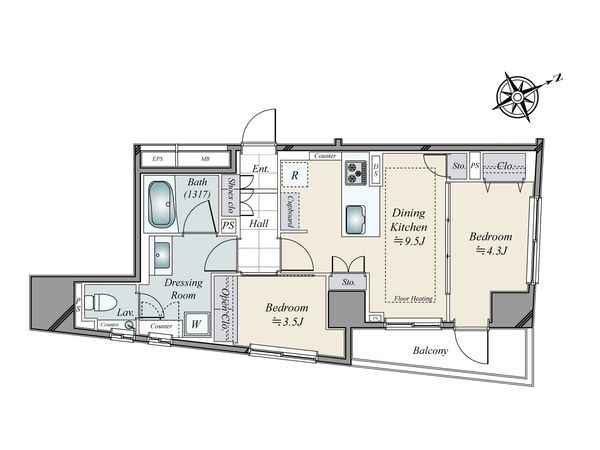グローリオ新宿夏目坂 間取図(平面図) グローリオ新宿夏目坂 間取図(平面図)