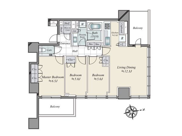 クラッシィタワー新宿御苑 間取図(平面図) 間取図(平面図)