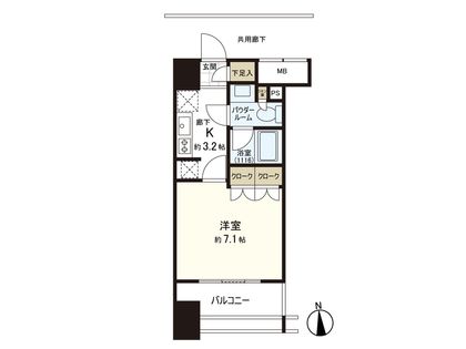 パークリュクス白金mono 間取図(平面図)