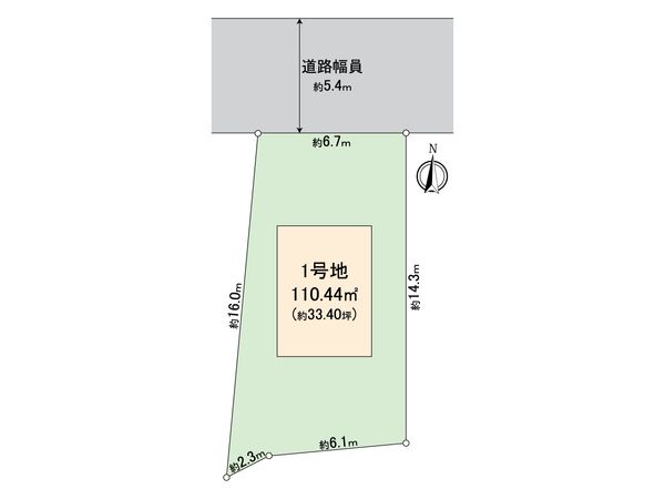 西片1丁目土地 1号地 区画図 西片1丁目土地 1号地 区画図