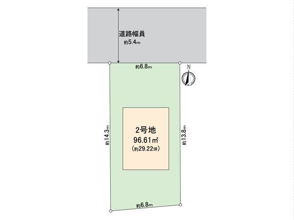 西片1丁目土地 2号地 区画図 西片1丁目土地 2号地 区画図
