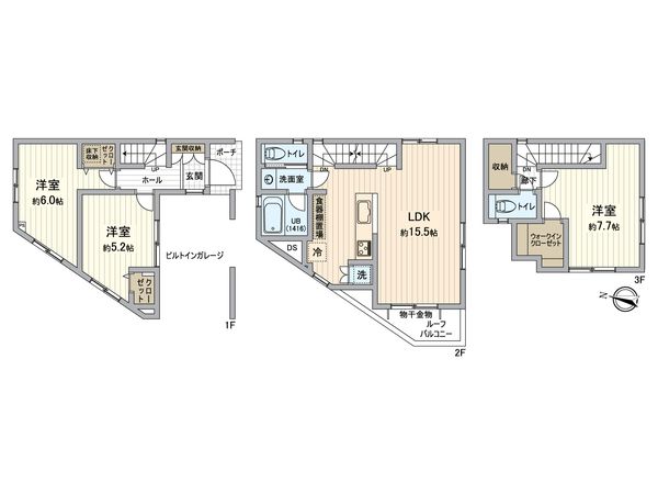 板橋区赤塚1丁目 戸建 間取図(平面図) 板橋区赤塚1丁目 戸建 間取図(平面図)
