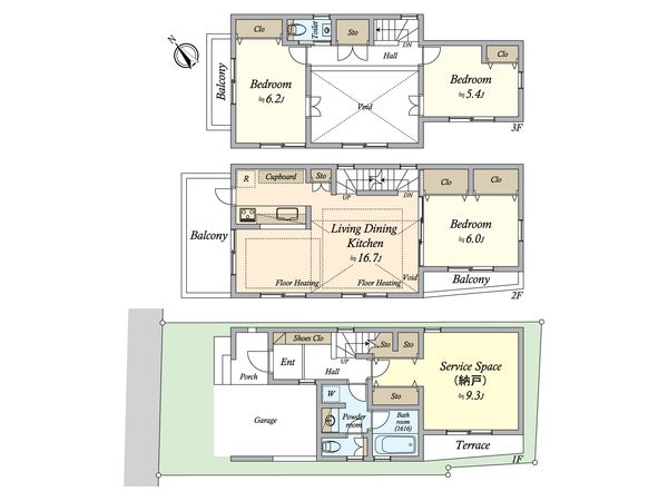 白山2丁目 戸建 間取図(平面図)