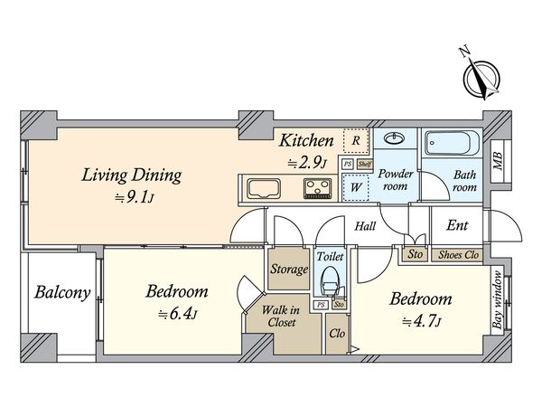 ヴィラージュ白山 間取図(平面図)