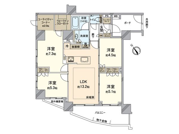 プレシス文京小石川静穏の杜 間取図(平面図)