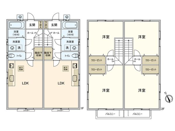 テラスハウス 2棟一括販売 間取図(平面図) 間取図(平面図)