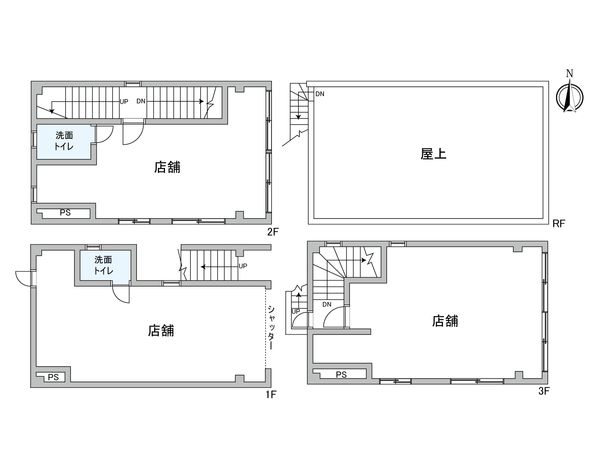 三上ビル(借地権) 間取図(平面図) 三上ビル(借地権) 間取図(平面図)