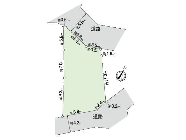 神奈川区片倉2丁目 土地 地形図
