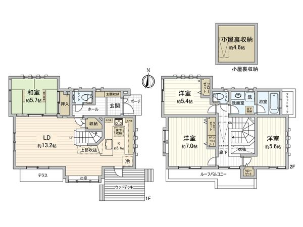 港北区篠原台町(戸建) 間取図(平面図)