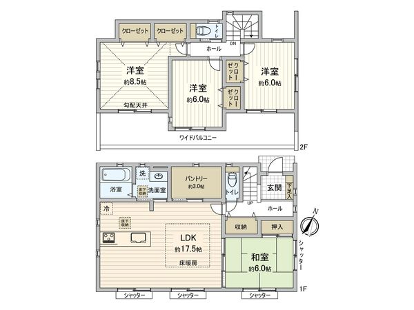 緑区東本郷3丁目(戸建) 間取図(平面図) 緑区東本郷3丁目(戸建) 間取図(平面図)