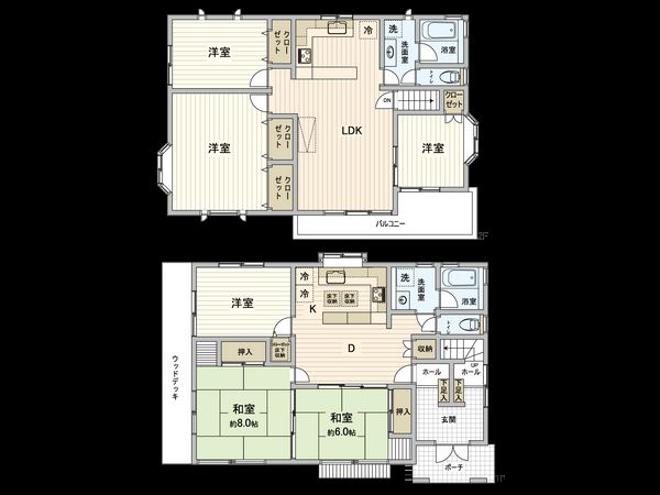 都筑区中川5丁目(戸建) 間取図(平面図)