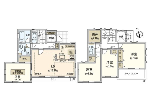 港北区岸根町(戸建) 間取図(平面図) 間取図(平面図)