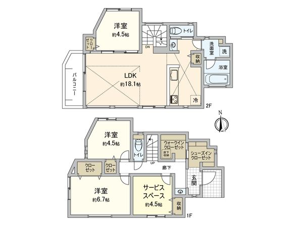 緑区白山3丁目(新築戸建)2号棟 間取図(平面図)