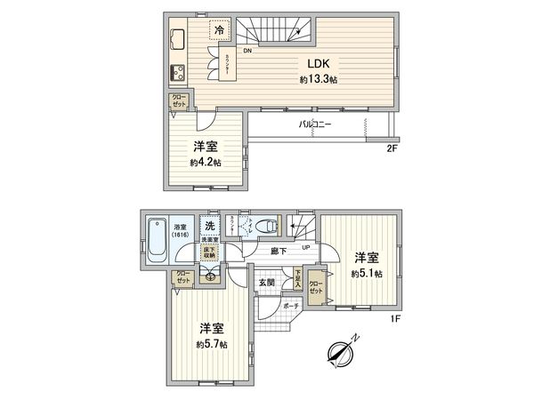 港北区篠原町(戸建) 間取図(平面図) 港北区篠原町(戸建) 間取図(平面図)