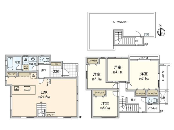 港北区小机町(新築戸建) 間取図(平面図) 港北区小机町(新築戸建) 間取図(平面図)