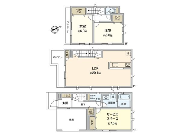 港北区鳥山町(新築戸建)2-D 間取図(平面図)