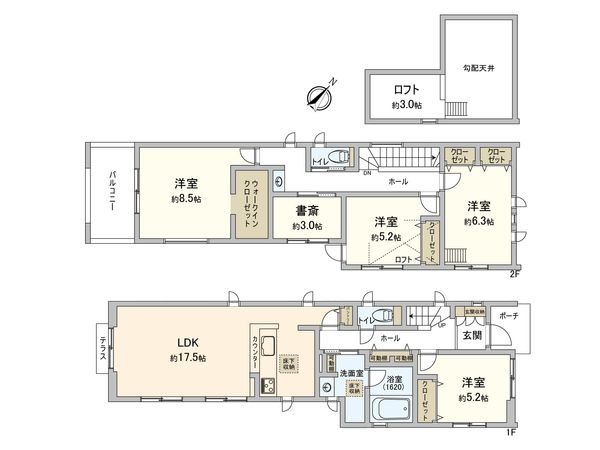 港北区小机町(新築戸建) 間取図(平面図) 港北区小机町(新築戸建) 間取図(平面図)
