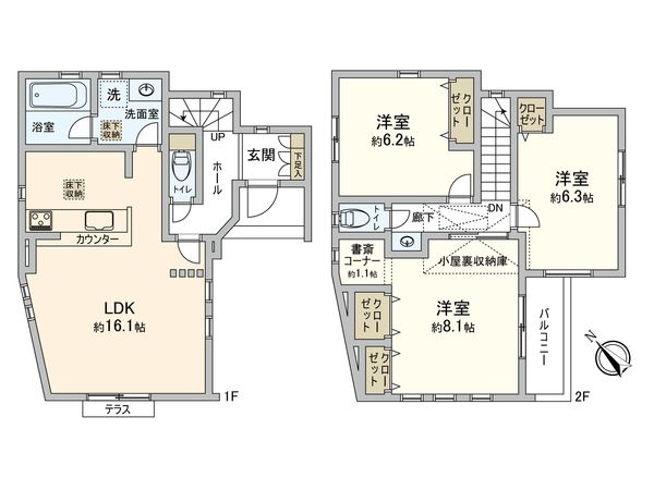 港北区小机町(新築戸建) 間取図(平面図) 港北区小机町(新築戸建) 間取図(平面図)