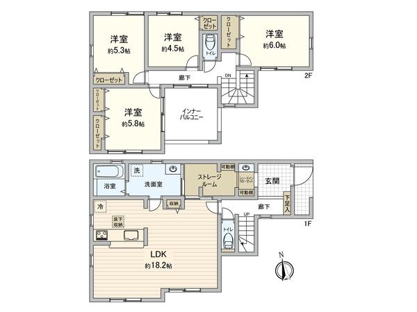 港北区小机町(新築戸建)1号棟 間取図(平面図) 港北区小机町(新築戸建)1号棟 間取図(平面図)