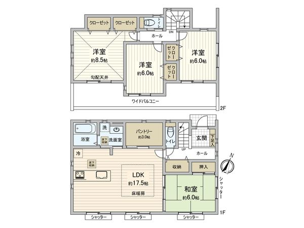 緑区東本郷3丁目(戸建) 間取図(平面図) 緑区東本郷3丁目(戸建) 間取図(平面図)