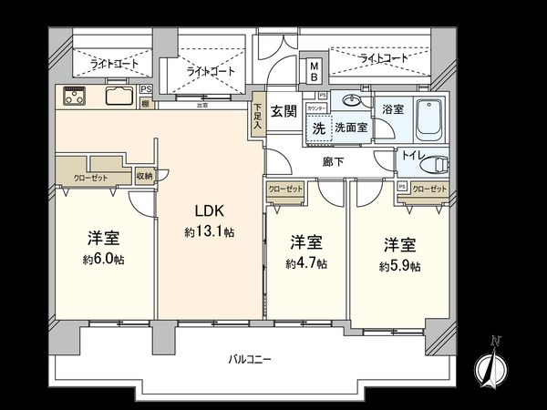 クリオ鴨居参番館 間取図(平面図) クリオ鴨居参番館 間取図(平面図)