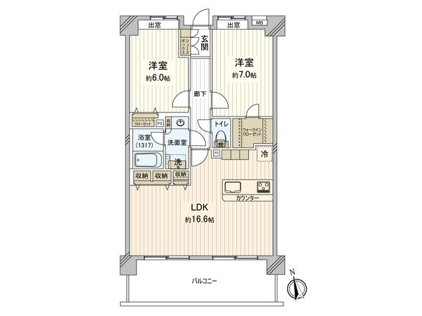 日神パレステージ鴨居リヴェルス 間取図(平面図) 間取図(平面図)