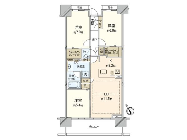クリオ新横浜 ザ・イースト 間取図(平面図) 間取図(平面図)