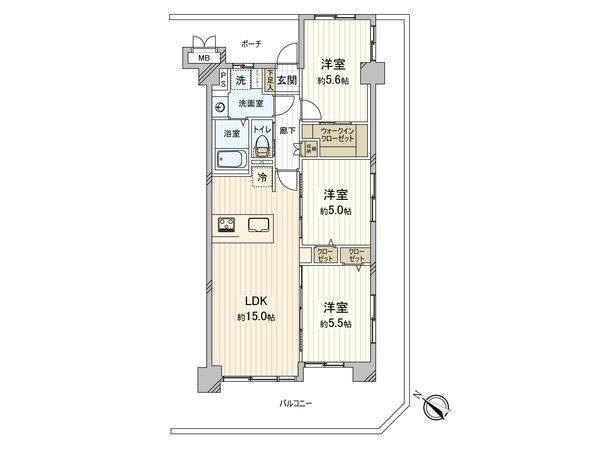 日神パレステージ鴨居 間取図(平面図) 間取図(平面図)