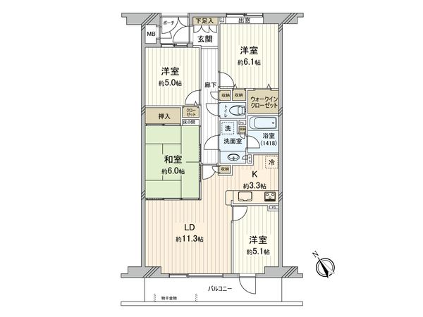 クレストフォルム市が尾南 間取図(平面図)