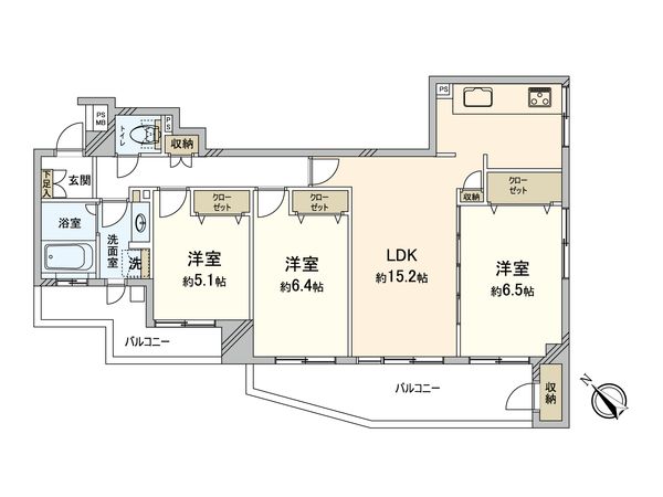 クリオ新横浜弐番館 間取図(平面図) 間取図(平面図)