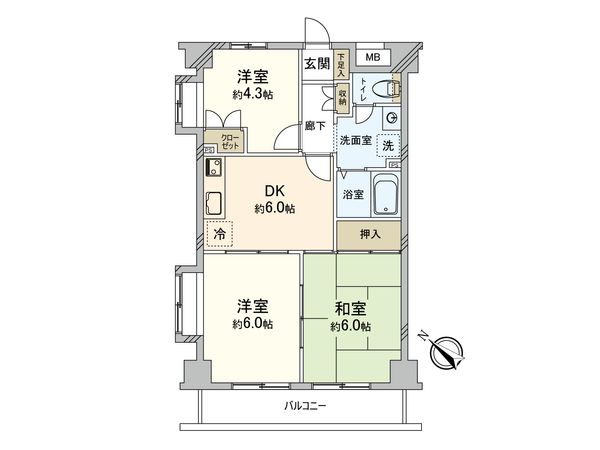 GraceCourt蕨 間取図(平面図) GraceCourt蕨 間取図(平面図)