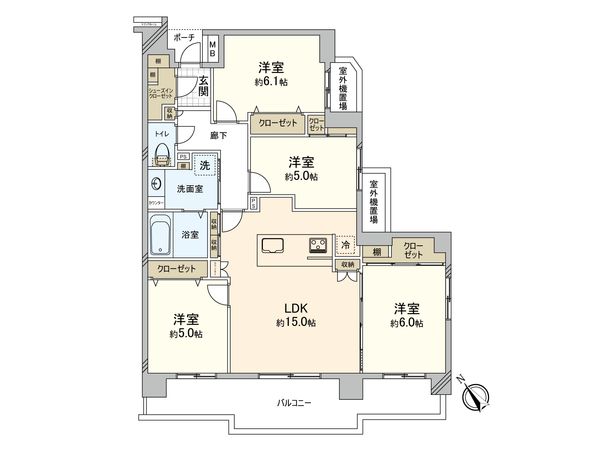 ファミールガーデン横浜小机 参番館 間取図(平面図) ファミールガーデン横浜小机 参番館 間取図(平面図)