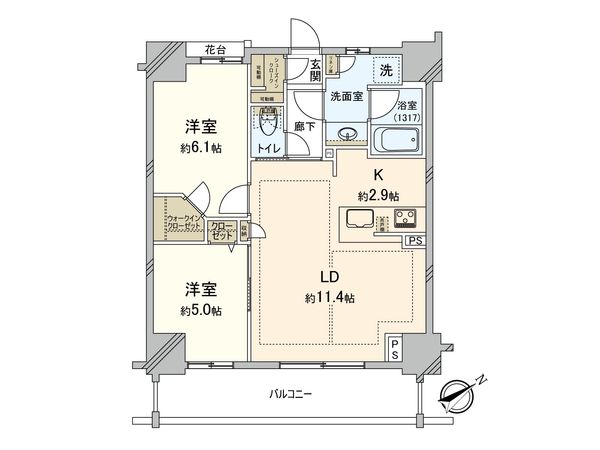 クリオ新横浜 ザ・ウエスト 間取図(平面図) クリオ新横浜 ザ・ウエスト 間取図(平面図)
