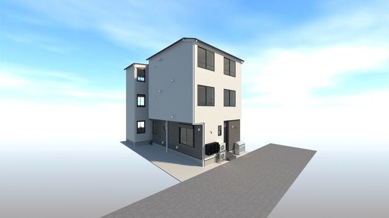 足立区梅田3丁目 新築アパート 外観パース図 足立区梅田3丁目 新築アパート 外観パース図