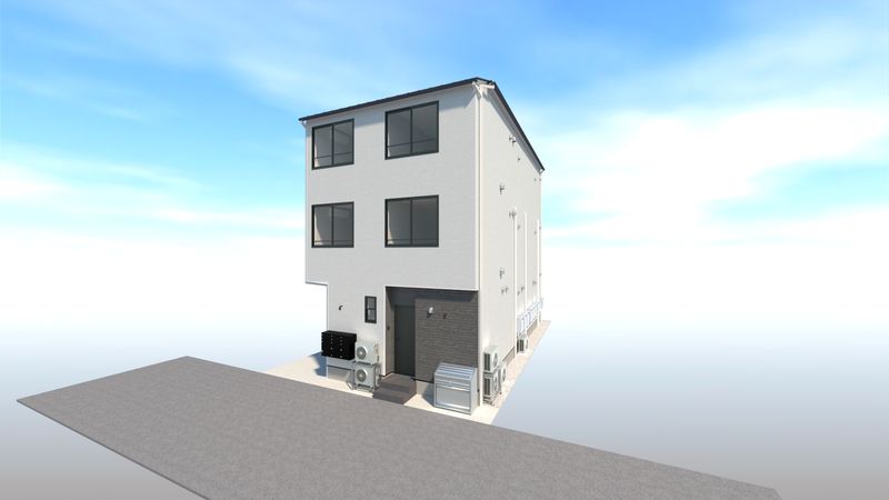 足立区梅田3丁目 新築アパート 外観パース図 足立区梅田3丁目 新築アパート 外観パース図