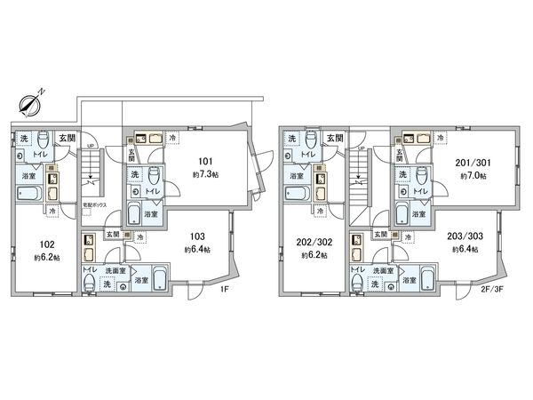 板橋区中台1丁目 新築一棟アパート 間取図(平面図)