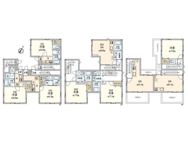 池袋テラス 間取図(平面図) 間取図(平面図)