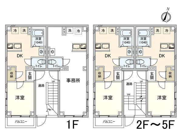 間取図　２～５階は同一間取