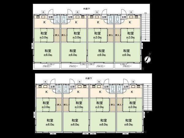 つばめ荘 間取図(平面図) つばめ荘 間取図(平面図)