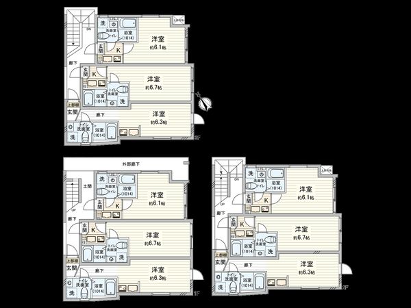足立区栗原2丁目アパート B号棟 間取図(平面図) 足立区栗原2丁目アパート B号棟 間取図(平面図)